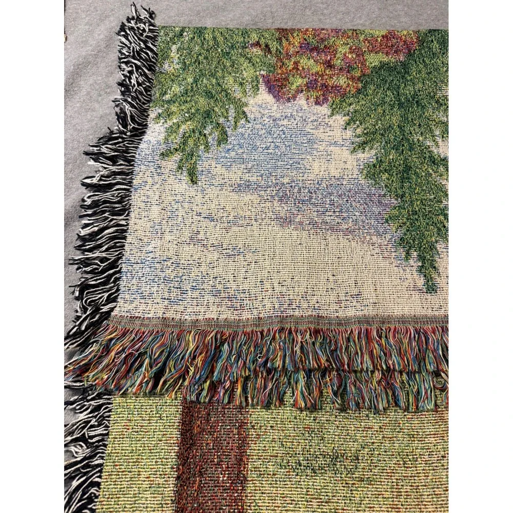 Manual Woodworkers Weavers Amazing Grace Tapestry Throw Blanket 50x60 Cotton USA